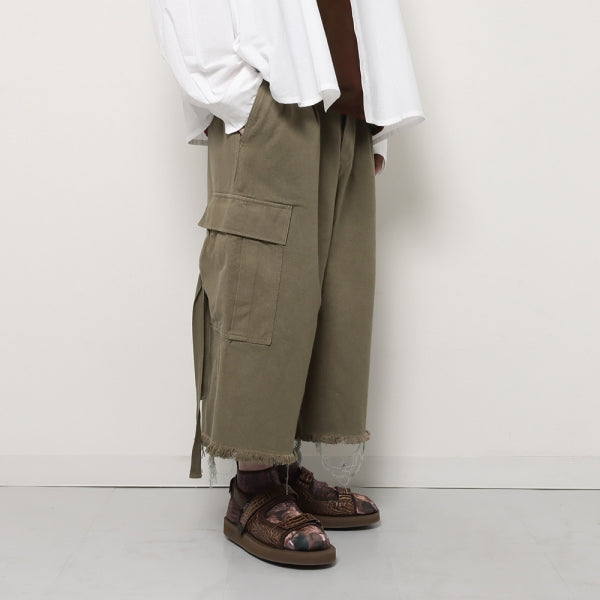 SILK TWILL MILITARY PANTS