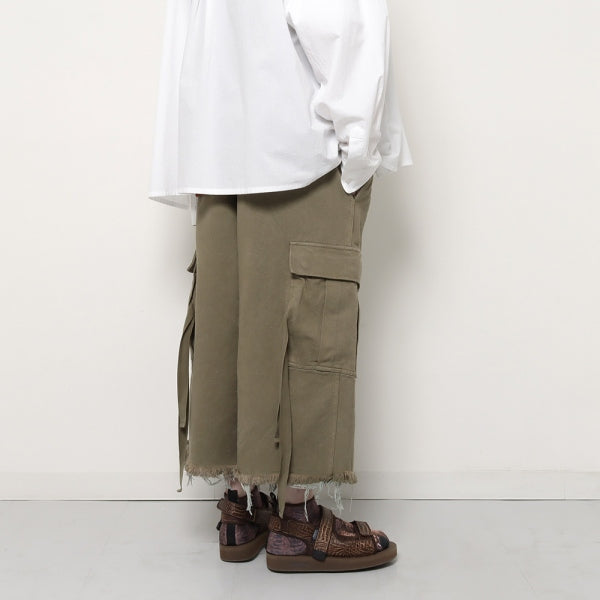 SILK TWILL MILITARY PANTS