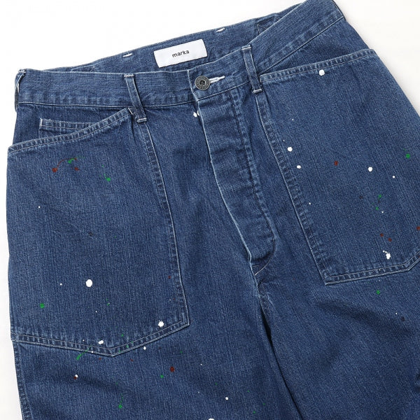 M-35 PAINTED PANTS 10ozORGANIC COTTON INDIGO DENIM