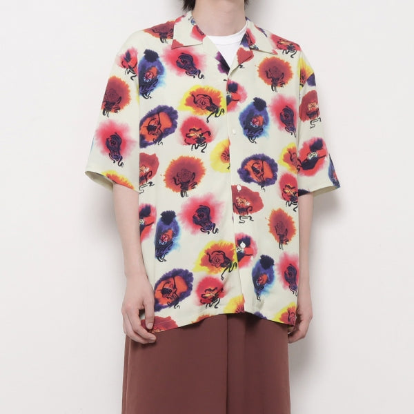 KASHIN DYES OPEN COLLAR H/S SHIRT