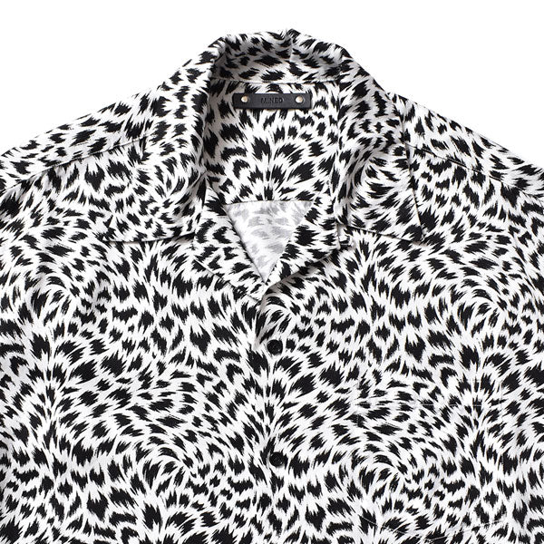 CD Leopard Denim S/S Open Collar SH