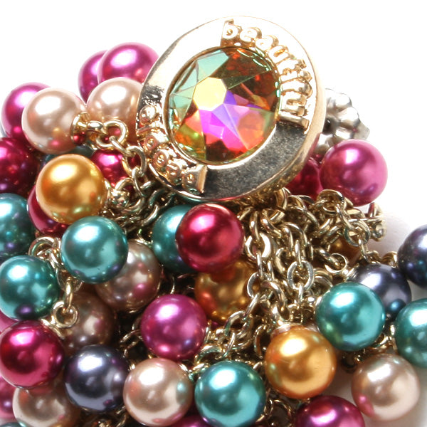 color pearl pierced earrings