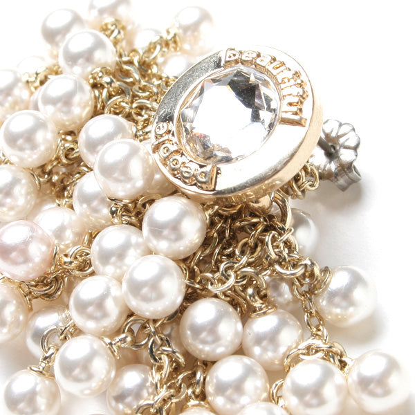 color pearl pierced earrings