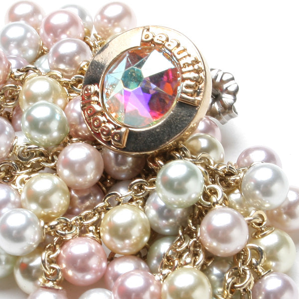 color pearl pierced earrings