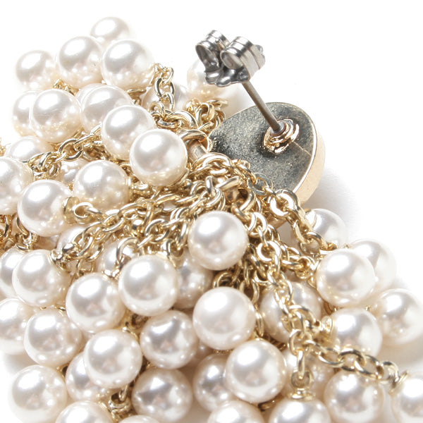 color pearl pierced earrings