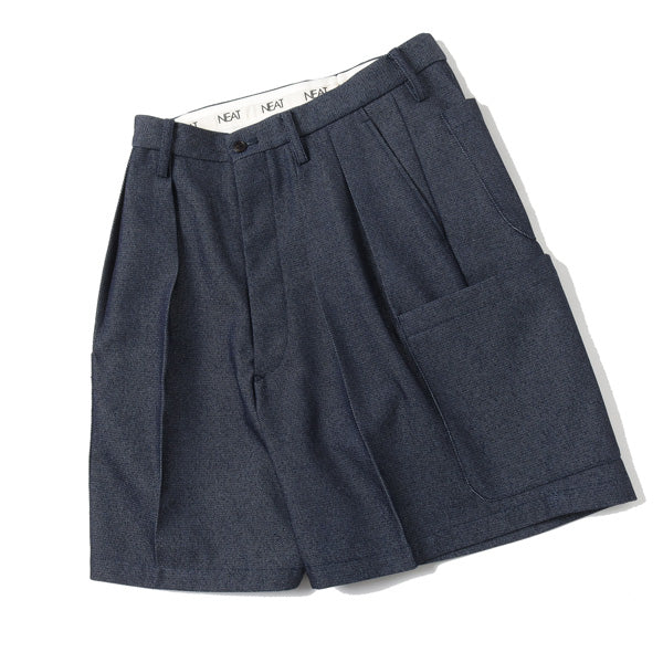 PLASTIC DENIM CARGO SHORTS