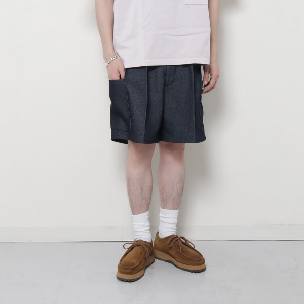 PLASTIC DENIM CARGO SHORTS