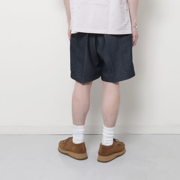 PLASTIC DENIM CARGO SHORTS