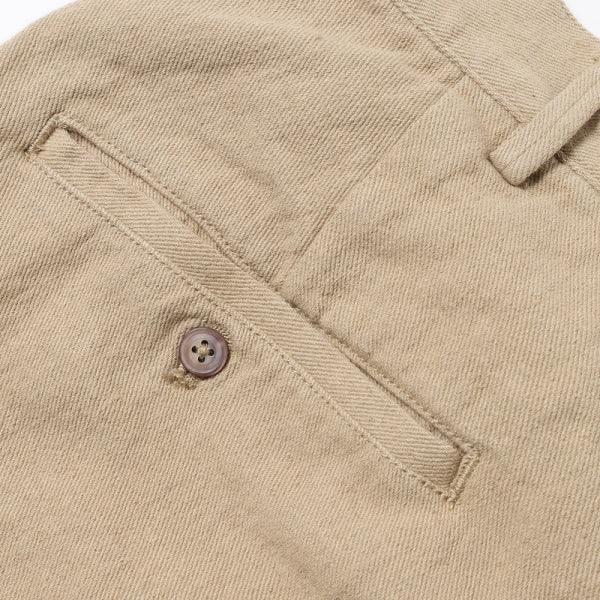 ARTISAN TUCK SHORTS LINEN COTTON TWILL HAND DYED