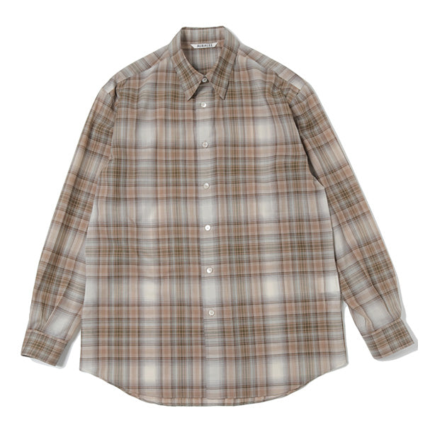 WOOL RECYCLED POLYESTER CLOTH SHIRTS (A21AS01EM) | AURALEE