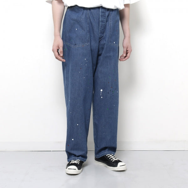 M-35 PAINTED PANTS 10ozORGANIC COTTON INDIGO DENIM