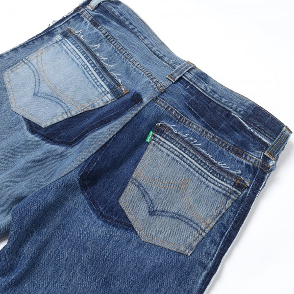 QUARTER DENIM UPCYCLE STRAIGHT PANTS (M Size)