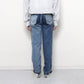 QUARTER DENIM UPCYCLE STRAIGHT PANTS (M Size)