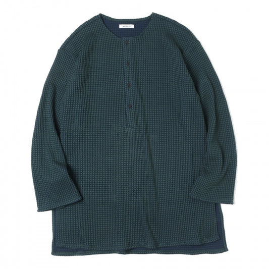 Big Waffle Henry neck Long Shirt