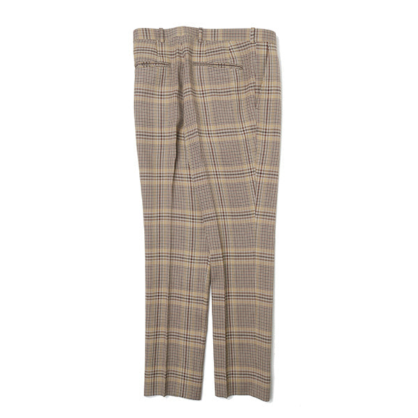 WOOL SERGE CHECK NARROW SLACKS