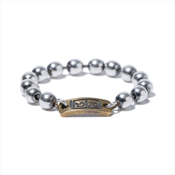 925 Silver Ball Chain Ring with Brass
