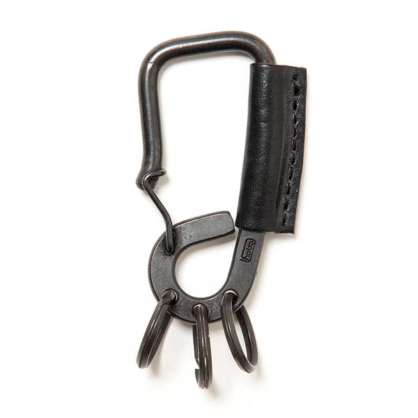 CARABINER KEY RING OILED COW LEATHER