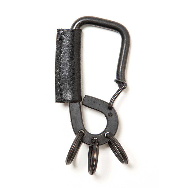 CARABINER KEY RING OILED COW LEATHER