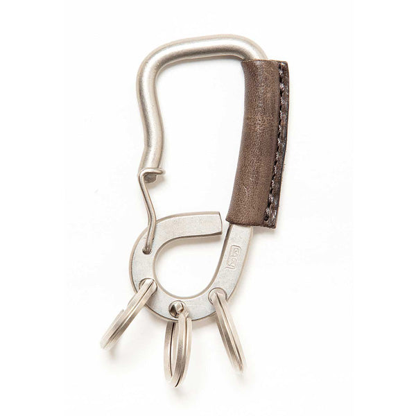 CARABINER KEY RING OILED COW LEATHER