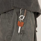 CARABINER KEY RING OILED COW LEATHER