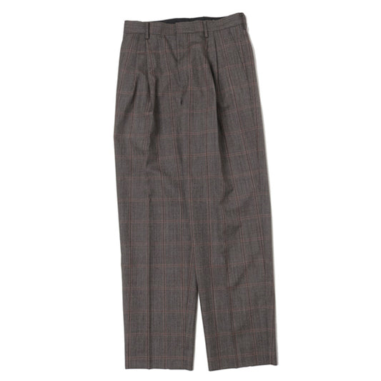 BLUEFACED WOOL CHECK WIDE SLACKS