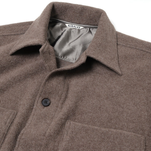 CASHMERE WOOL BRUSHED JERSEY BIG SHIRTS