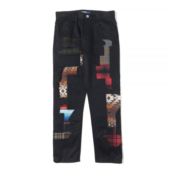 綿セルビッチデニム×多素材MIX PENDLETON Wネーム P012 JUNYA WATANABE MAN PENDLETON 多素材MIXパンツ