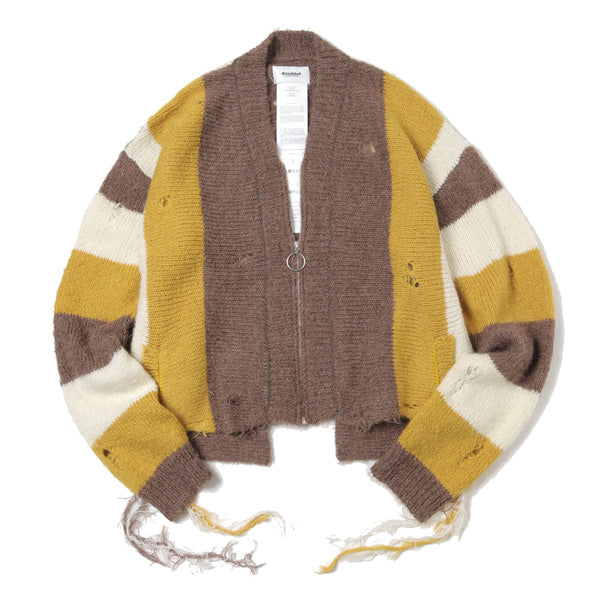 ZIP UP STRIPE CARDIGAN