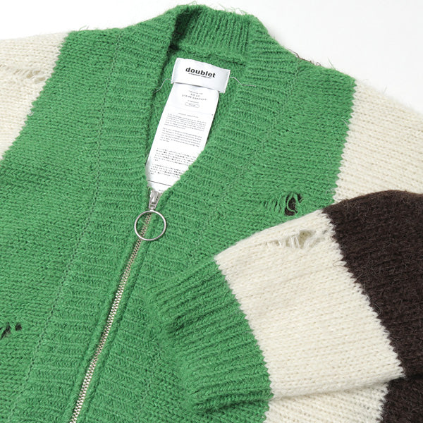 ZIP UP STRIPE CARDIGAN