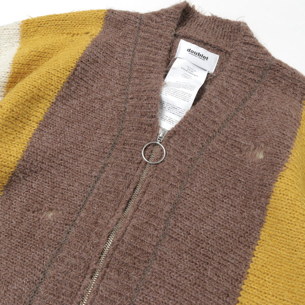 ZIP UP STRIPE CARDIGAN