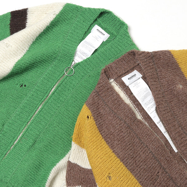 ZIP UP STRIPE CARDIGAN