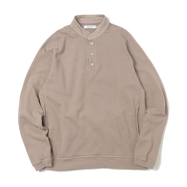 DWELLER HENLEY NECK L/S COTTON SWEAT OVERDYED