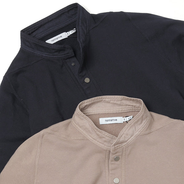 DWELLER HENLEY NECK L/S COTTON SWEAT OVERDYED