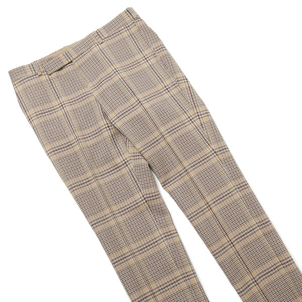 WOOL SERGE CHECK NARROW SLACKS