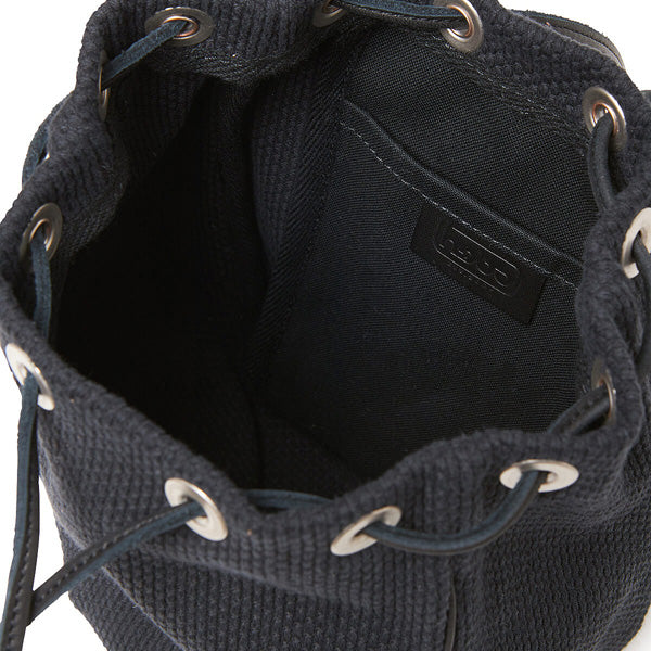 COTTON SASHIKO WEAVE DRAWSTRING BAG