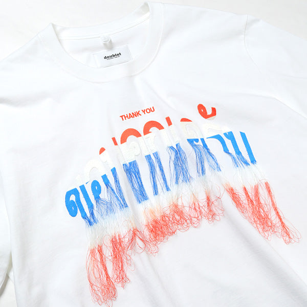 THANK YOU FRINGE EMBROIDERY T-SHIRT