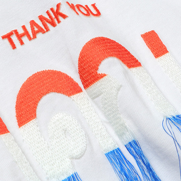 THANK YOU FRINGE EMBROIDERY T-SHIRT