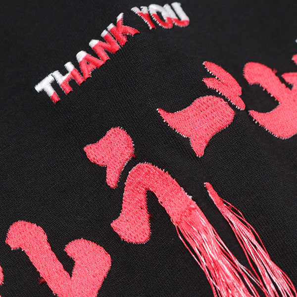 THANK YOU FRINGE EMBROIDERY T-SHIRT