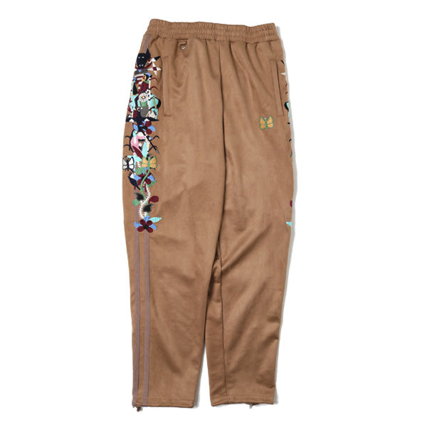 CHAOS EMBROIDERY SUEDE TRACK PANTS