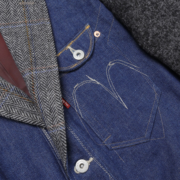 Cotton Selvedge Denim x Wool Nylon Tweed Levi's W Name J005