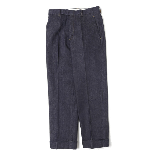 Flat Front Straight Trousers One Wash