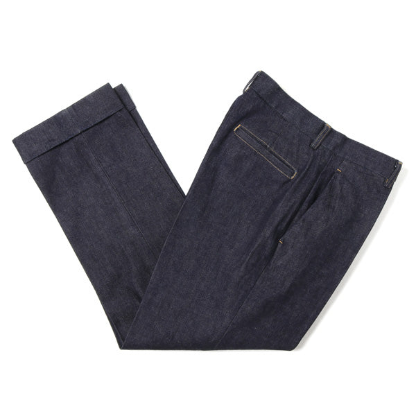 Flat Front Straight Trousers One Wash