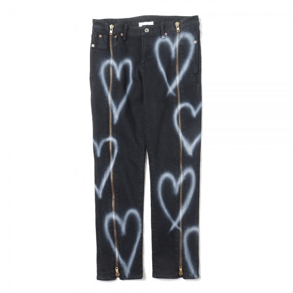 ZIP UP STRETCH DENIM PANTS