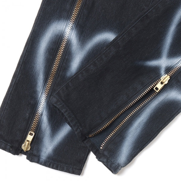 ZIP UP STRETCH DENIM PANTS