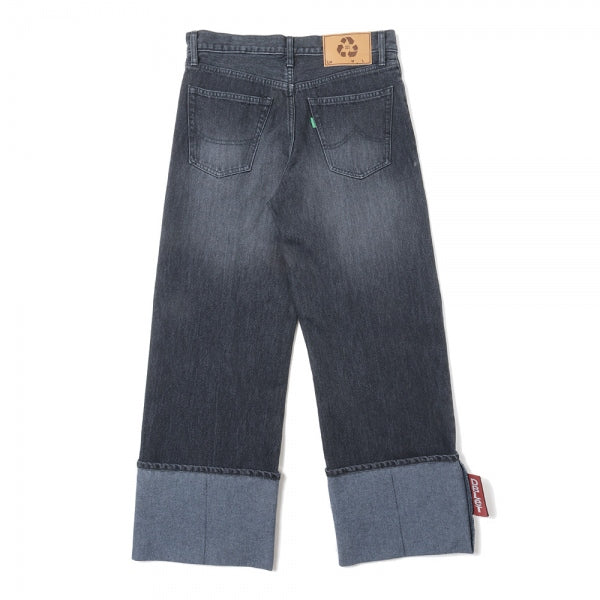 RECYCLE DENIM LOW-RISE DENIM PANTS