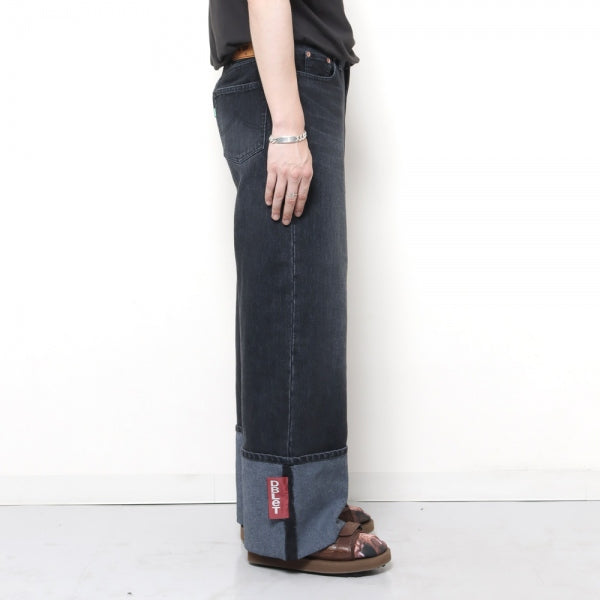 RECYCLE DENIM LOW-RISE DENIM PANTS