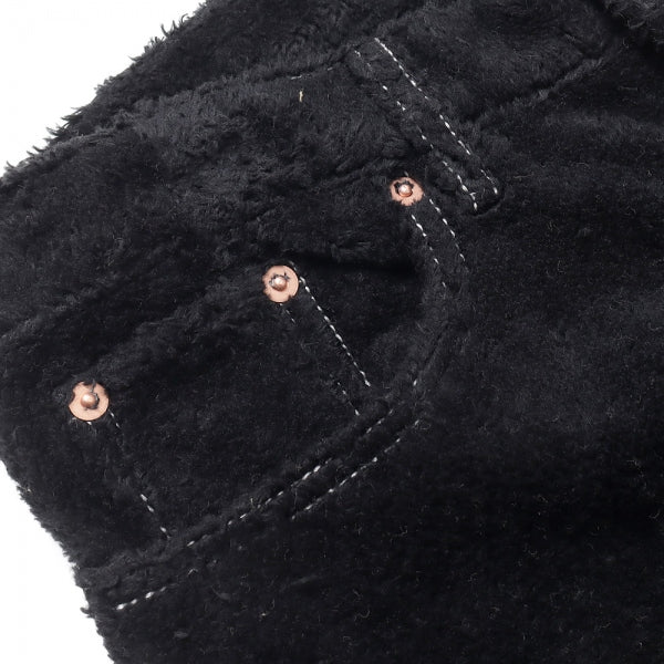 FUZZY LOW-RISE BUGGY PANTS