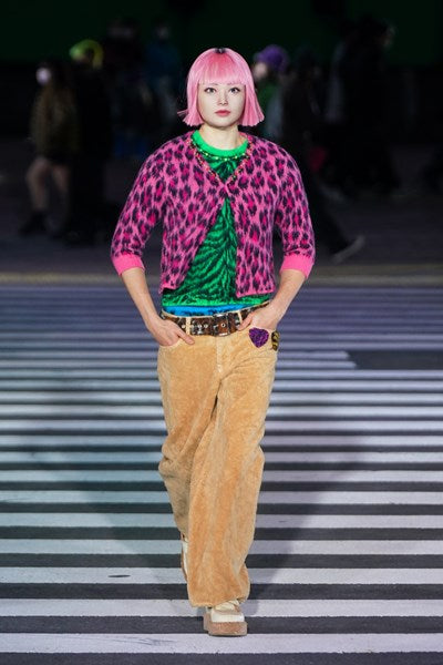 FUZZY LOW-RISE BUGGY PANTS