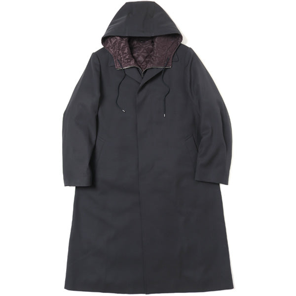 LIGHT WOOL MAX GABARDINE HOODED LINER COAT