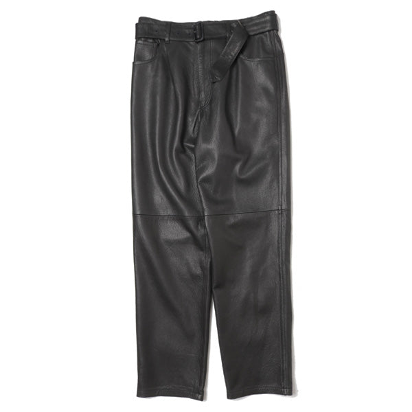 GOAT LEATHER BELTED 5P PANTS